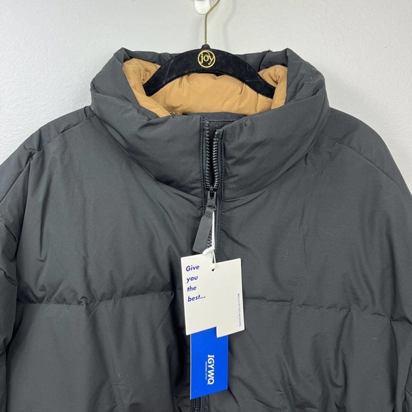 IGYWQ Mens Black Winter Down Jacket Ski Winter Warm Lightweight Packable Size XL - Picture 2 of 16